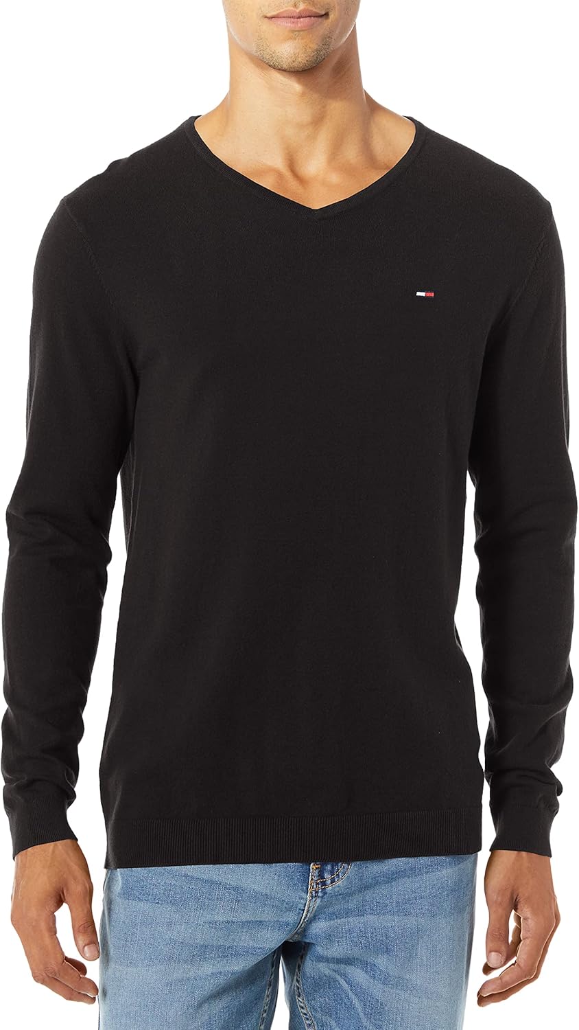 

Мужской свитер Tommy Hilfiger Original с V-образным вырезом, Tommy Black