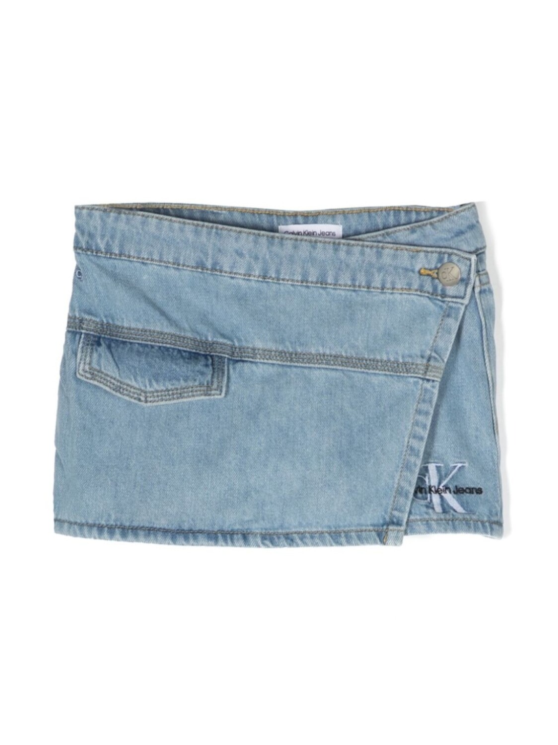 

Джинсовые шорты с вышитым логотипом Calvin Klein Kids, синий