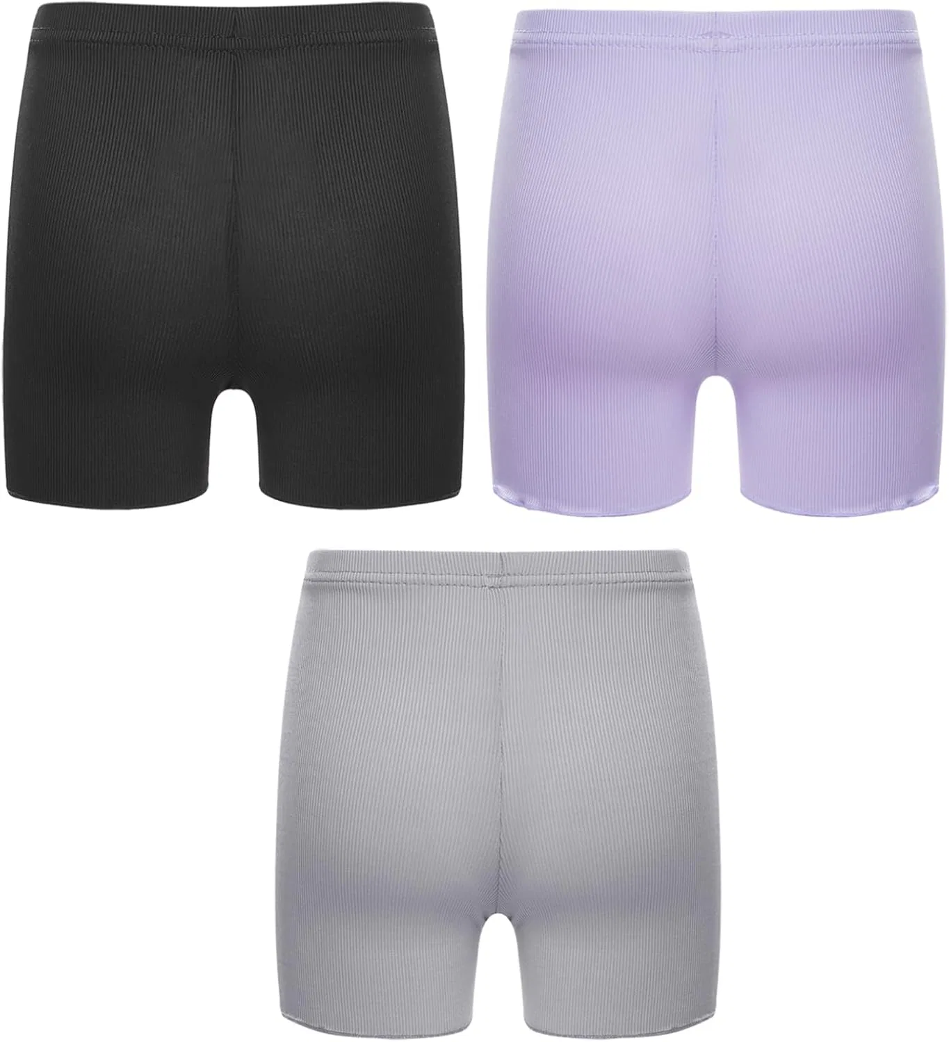 Детские шорты для танцев и спорта, набор из 3 штук, Hularka, Black&gray&purple — фото 3