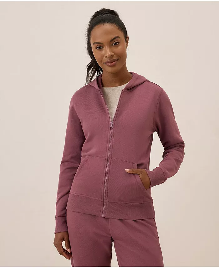 

Женская толстовка с капюшоном на молнии из органического хлопка с начесом и флисом Cloud Pact, фиолетовый