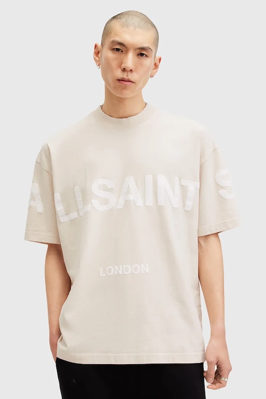

Хлопковая футболка BIGGY Allsaints, бежевый