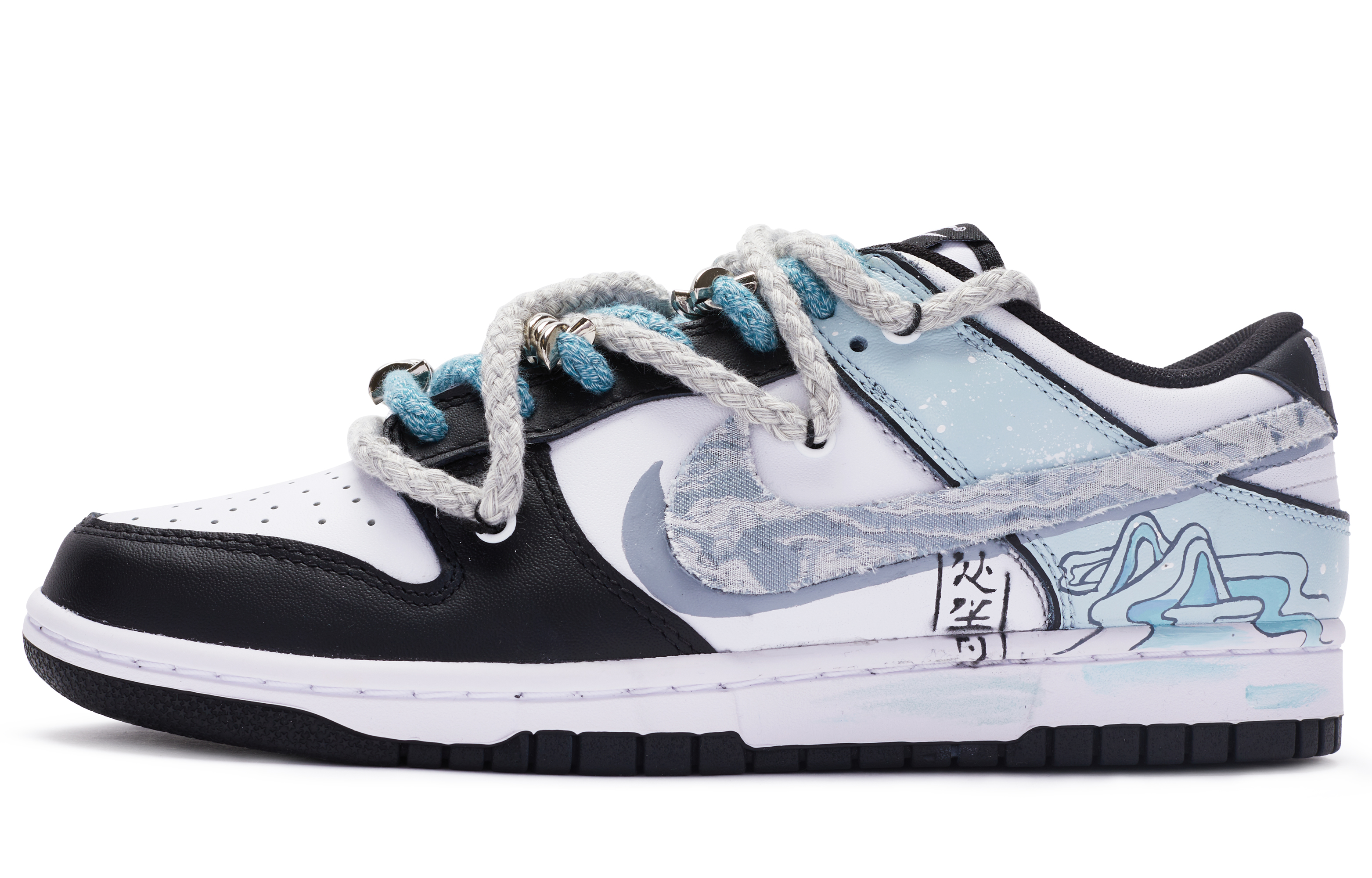 

Nike Кроссовки для скейтбординга Dunk Retro Low Top, мужские, белые, синие, черные