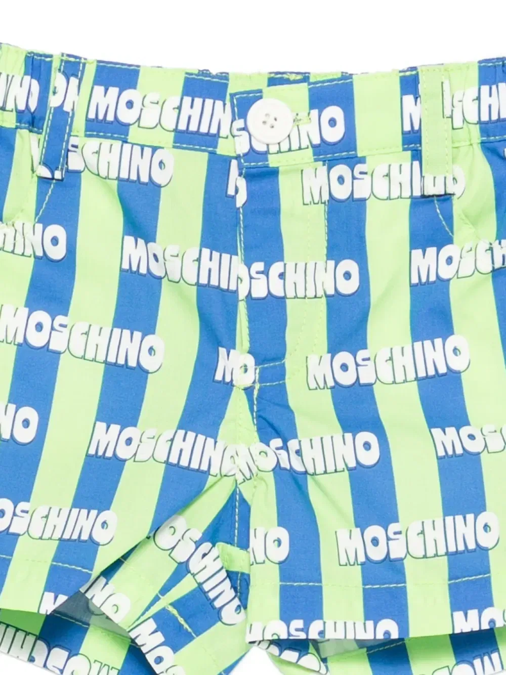 Шорты в полоску с логотипом Moschino Kids, синий — фото 3