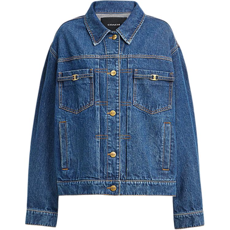 

COACH Джинсовая куртка женская голубая, Blue