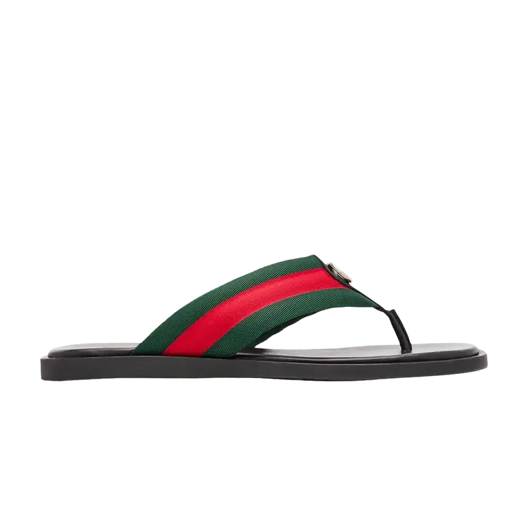 Сандалии-вьетнамки Gucci с переплетающимися буквами G, черный