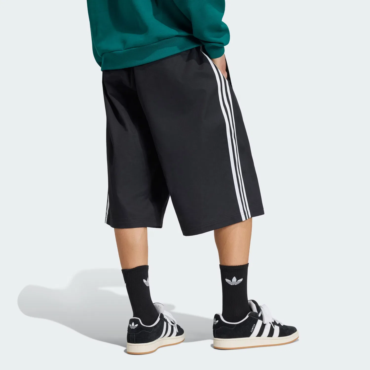 Шорты-мешки Adidas Originals Baggy Pants Adicolor черного цвета — фото 3