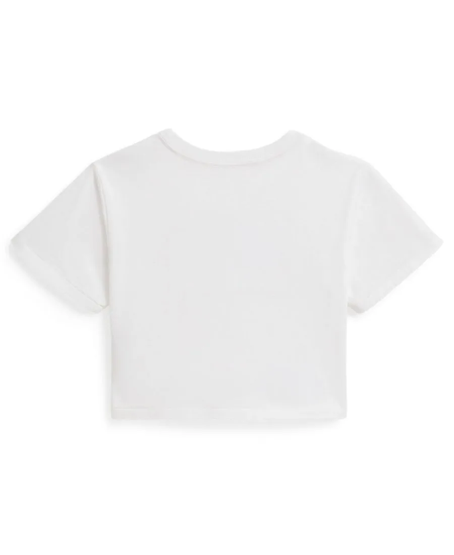 Детская футболка свободного кроя с цветочным принтом и флажком, размер 2-6X Polo Ralph Lauren, белый — фото 2