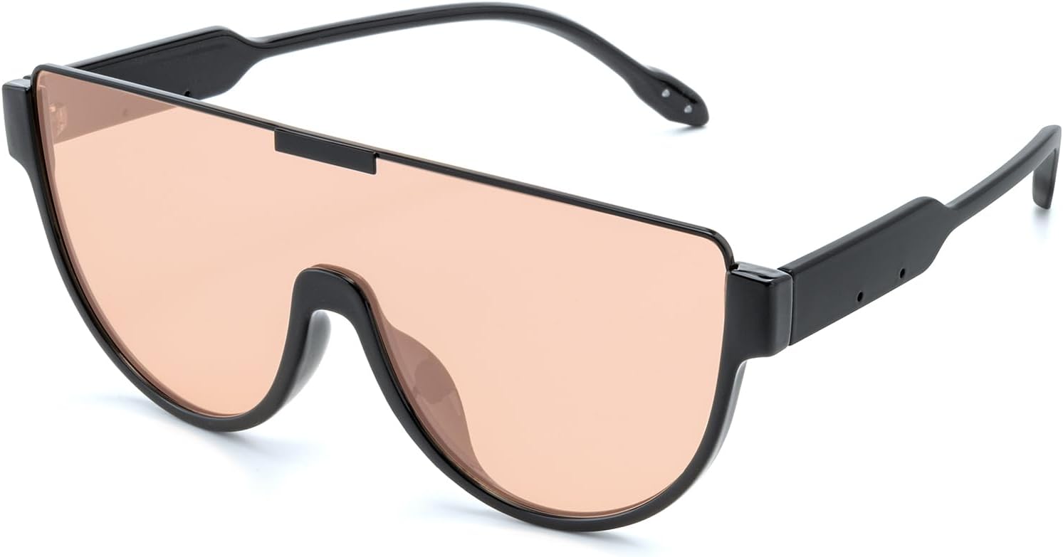 

Ретро-солнцезащитные очки-авиаторы большого размера для женщин и мужчин, винтажные солнцезащитные очки 70-х годов в полуободковой оправе FLJMRAVER, A1* Black Frame Champagne Lens