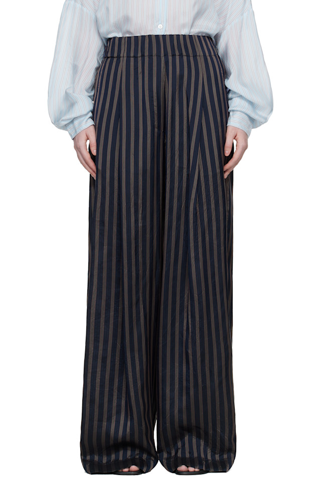 

Брюки на шнуровке Dries Van Noten, темно-синий