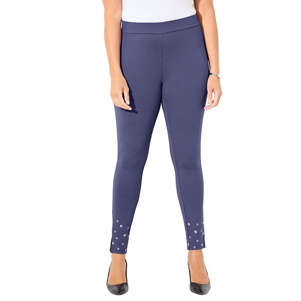 

Женские брюки plus size black label grommet ponte Catherines, Deep Dusk