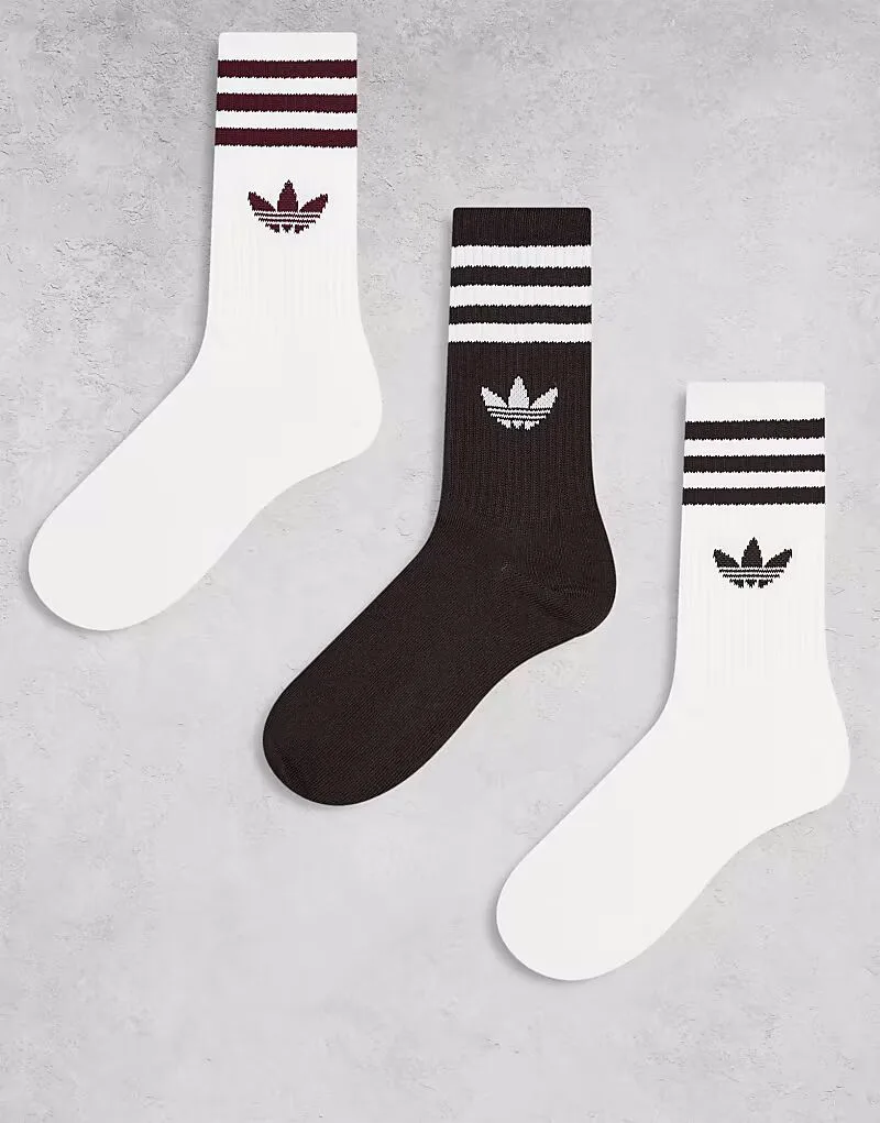 Комплект из трех пар носков Adidas Originals: коричневые и кремовые