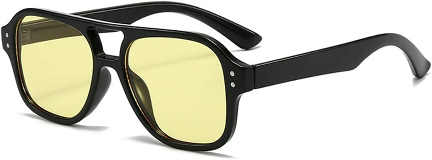 

Солнцезащитные очки Helena в винтажном квадратном стиле для мужчин и женщин, модель 2025, роскошная классическая оправа «пилот», очки с двойной дужкой, C6