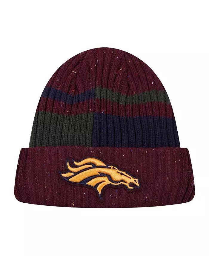 

Мужская бордовая вязаная шапка Denver Broncos в крапинку с манжетами Pro Standard, красный
