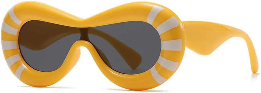 

Модные винтажные солнцезащитные очки в стиле стимпанк для женщин и мужчин, роскошные трендовые очки в стиле панк, очки с защитой от УФ-излучения UV400 HVTVTLA, Yellow