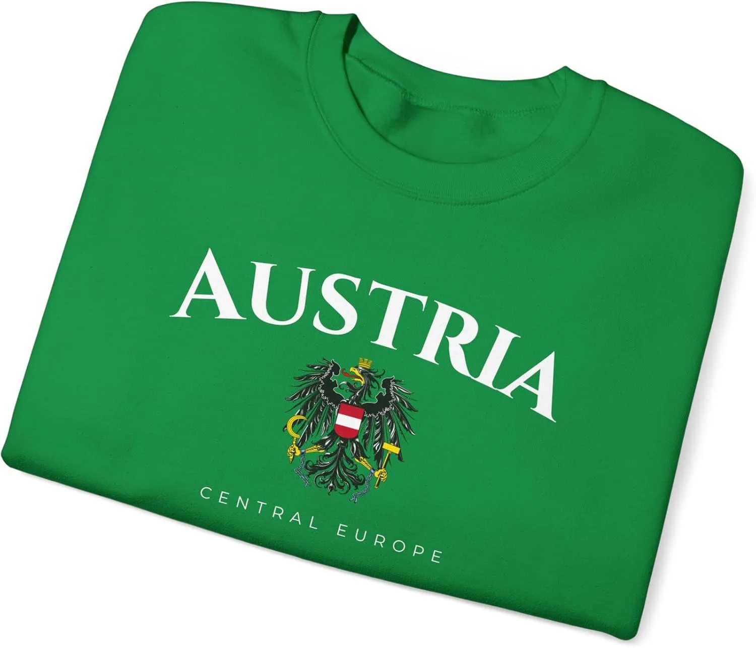 Толстовка с круглым вырезом Unisex Heavy Blend Austria Central Europe GENERIC, зеленый — фото 3