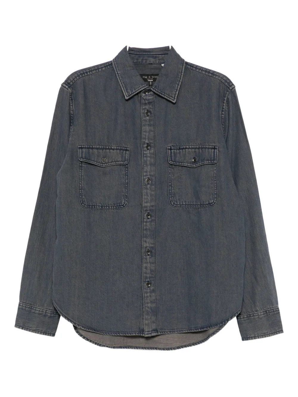 

Джинсовая рубашка на пуговицах rag & bone, синий