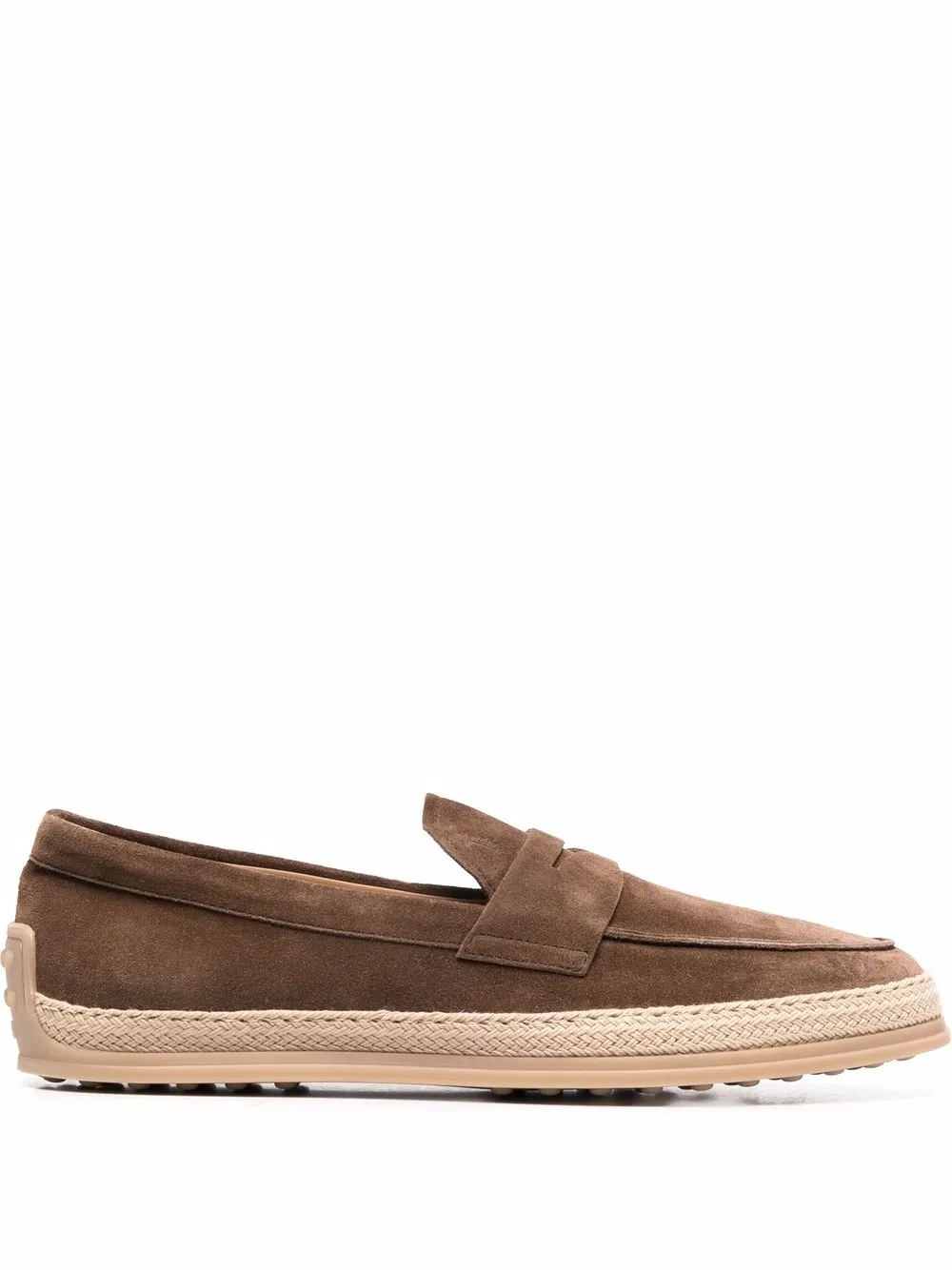 

Пенни-лоферы с плетеными вставками TOD'S, коричневый