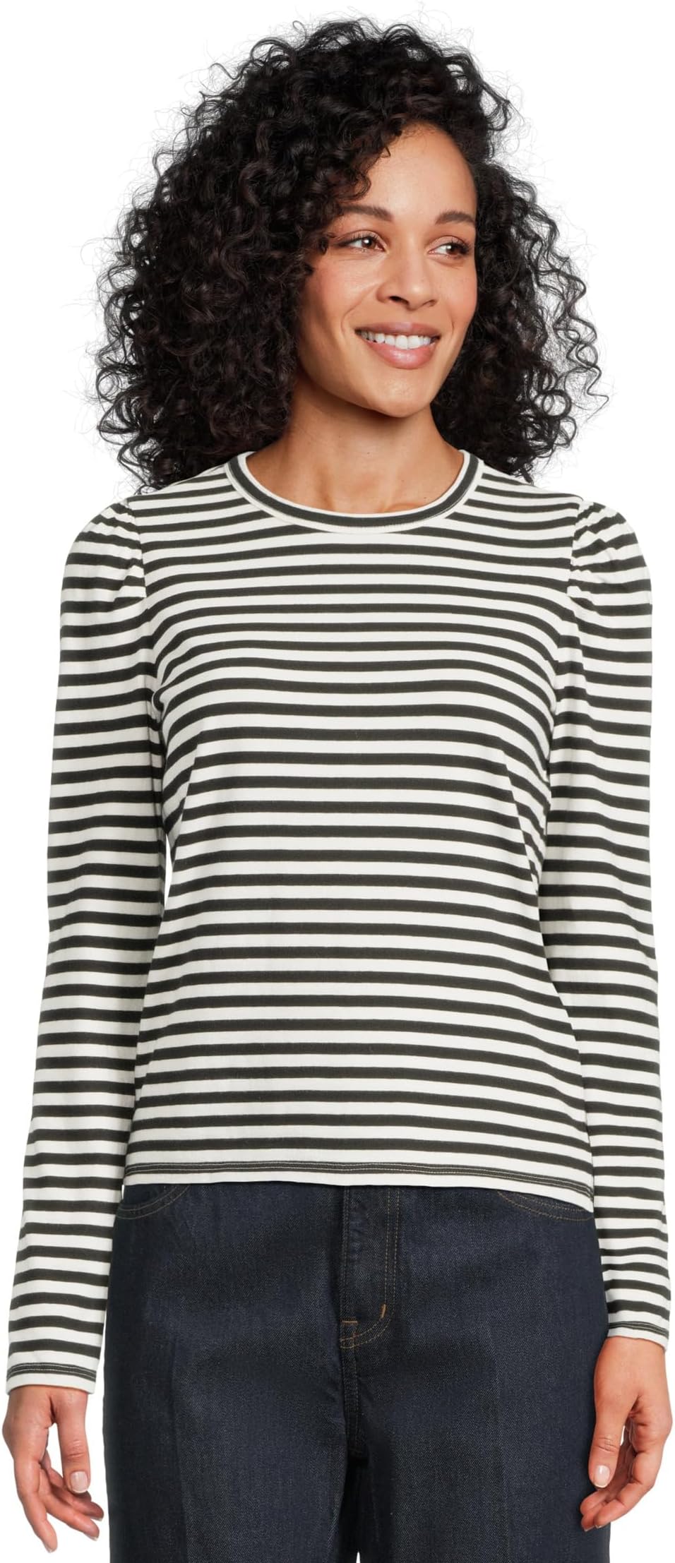 

Лонгслив Madewell Easy Puff Sleeve Long Sleeve Stripe, цвет Lighthouse