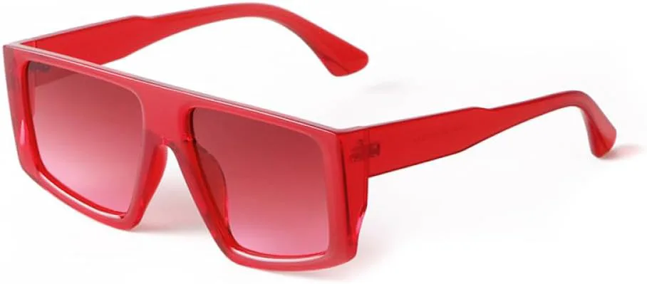 

Модные солнцезащитные очки 2027 года: красные, с плоской верхней частью, квадратной формы, для женщин и мужчин, в стильной прозрачной зеленой оправе MTZJH, C4