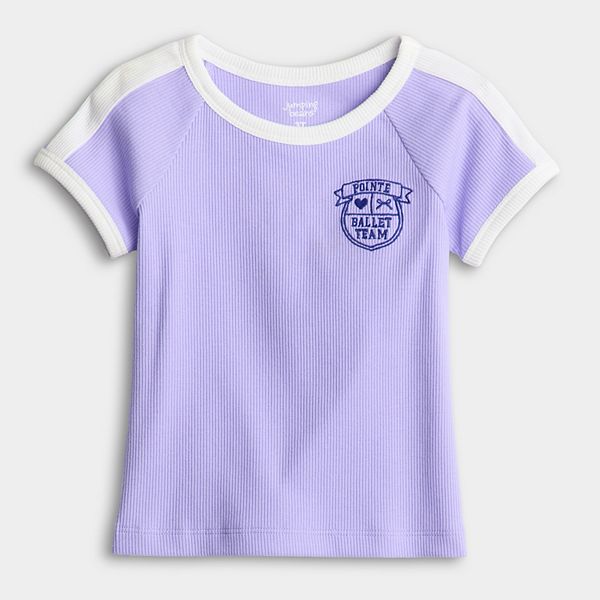 

Детская футболка с рибом для девочек Jumping Beans, Purple Ballet