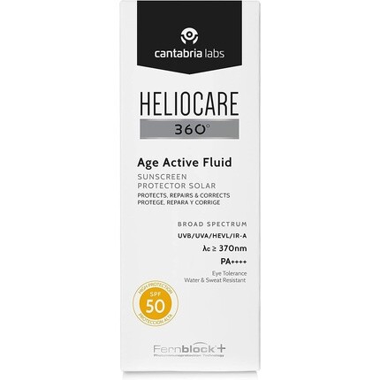 

360° Age Active Солнцезащитный крем-флюид Spf50, устойчивый к воде и поту, 50 мл, Heliocare