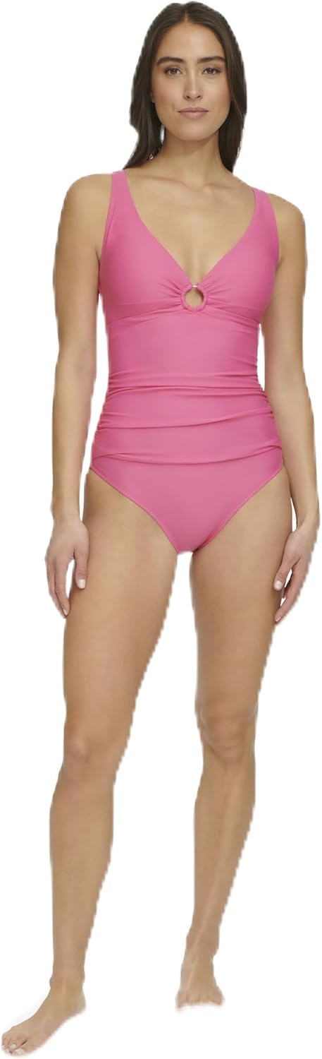 

Женский слитный купальник Tommy Hilfiger с вырезом-замочной скважиной, Pink