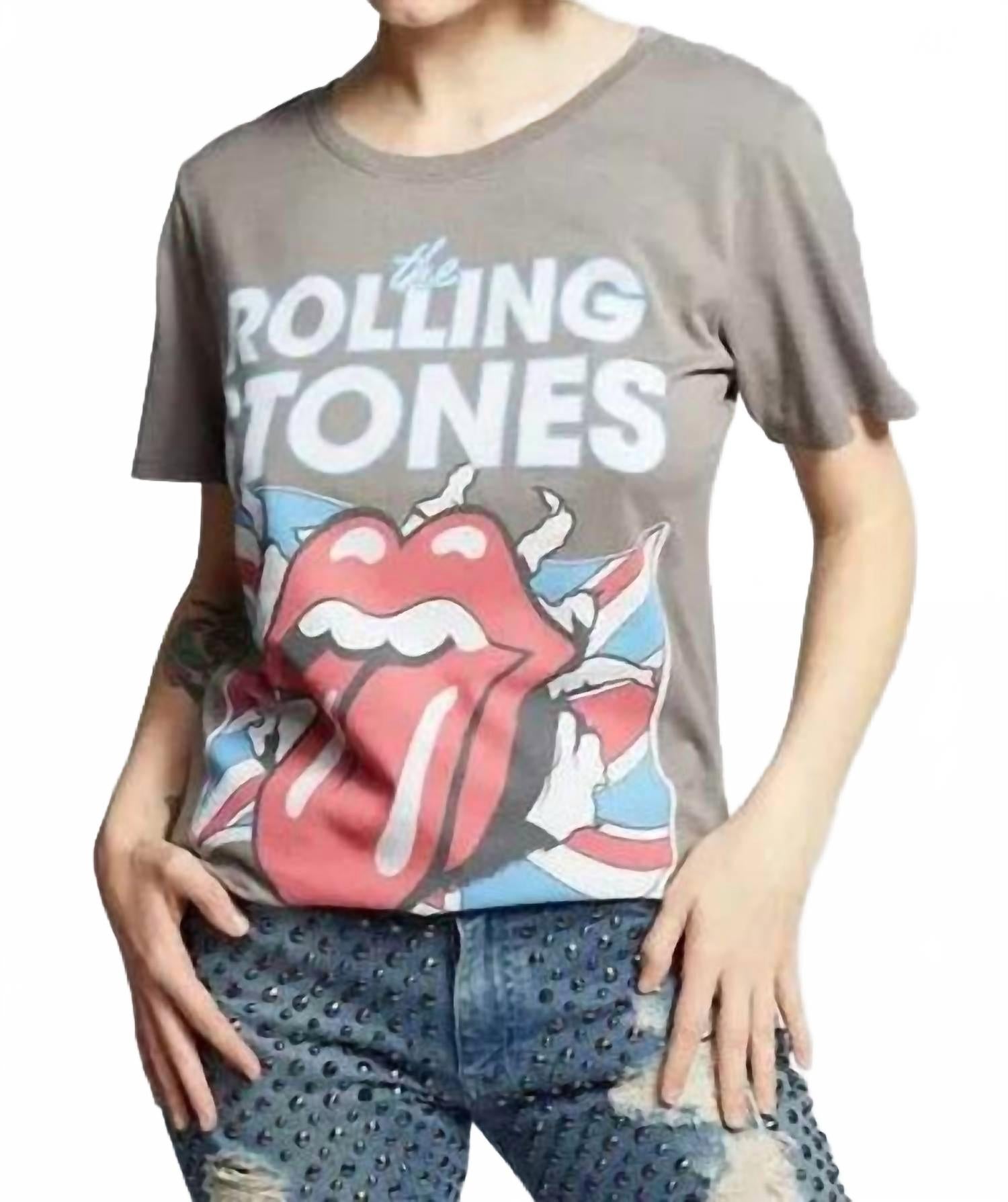 

Футболка Rolling Stones Est 1962 с принтом, серая Recycled Karma, серый