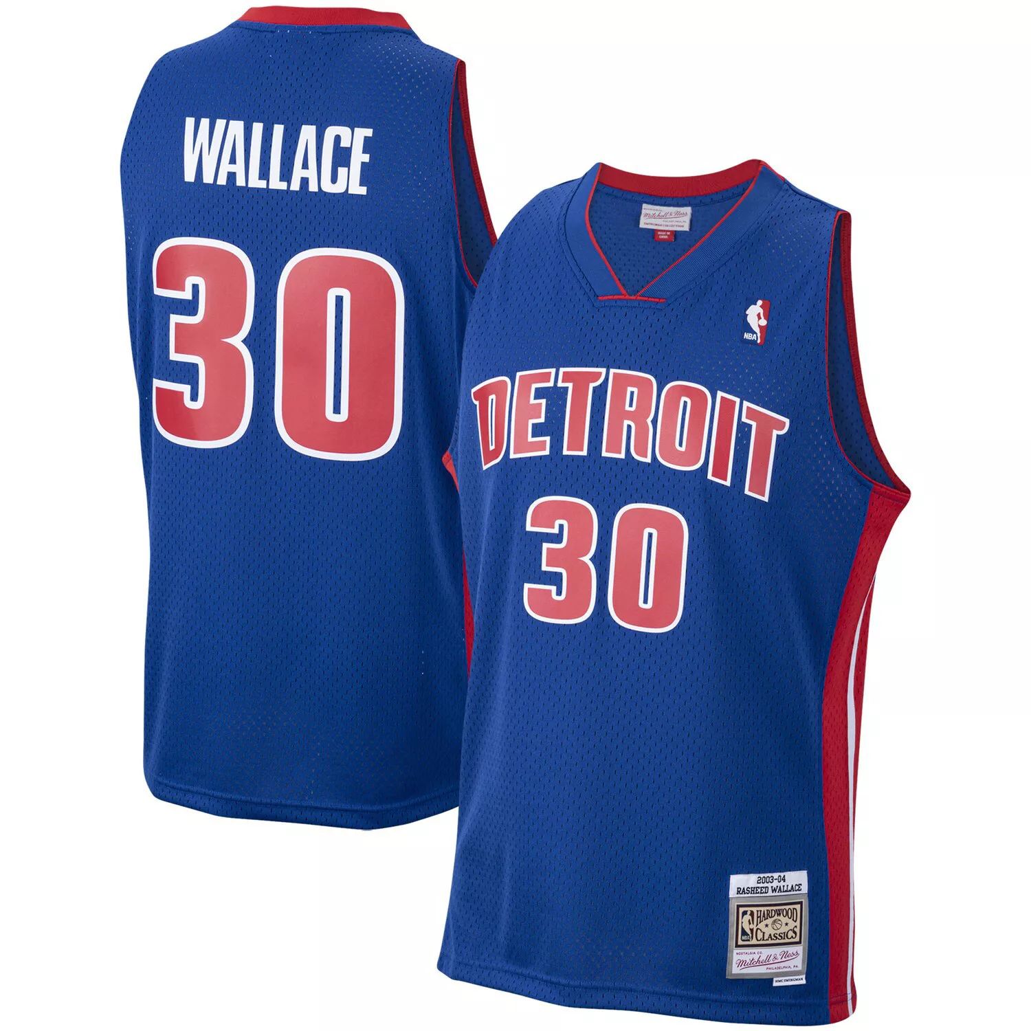 

Мужская майка Mitchell & Ness Rasheed Wallace Royal Detroit Pistons 2003-04 Hardwood Classics Swingman