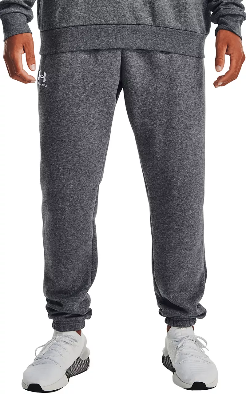 

Мужские флисовые джоггеры Under Armour Icon, цвет Pitch Gray Med Heathr/Wht