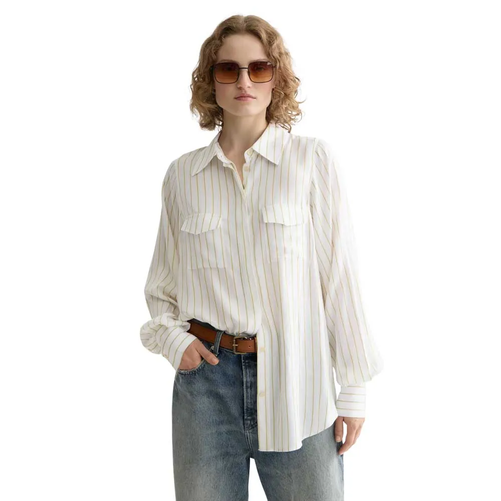 

Рубашка с длинным рукавом Scotch & Soda Striped Pockets, белый