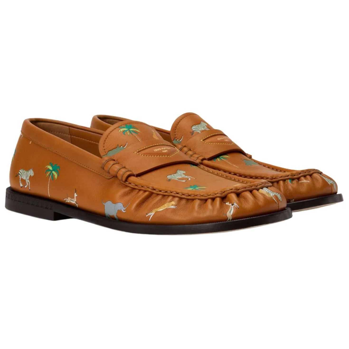 LOUIS VUITTON Кожаные лоферы The Darjeeling Limited Collaboration Jazz для мужчин, коричневые — фото 4