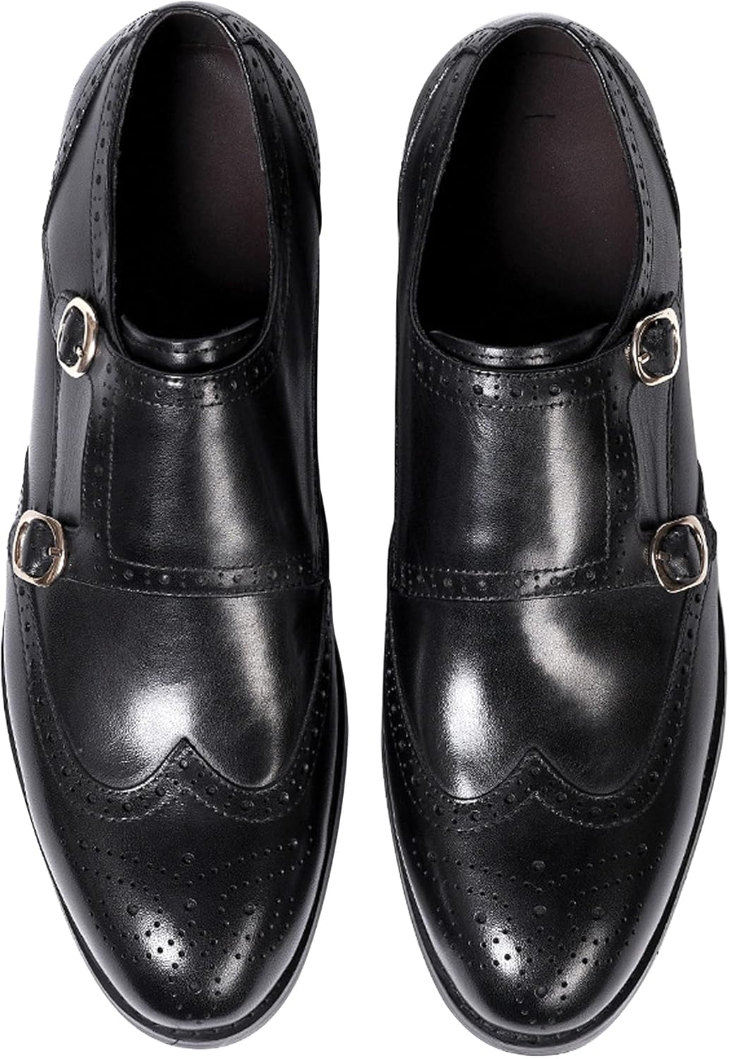 

Мужские лоферы Santimon, формальные туфли из натуральной кожи с носком типа «вингтип» и ремешком-монком, бизнес-кэжуал, для выпускного, свадьбы, костюма. Удобные модные смокинговые туфли для мужчин, черный