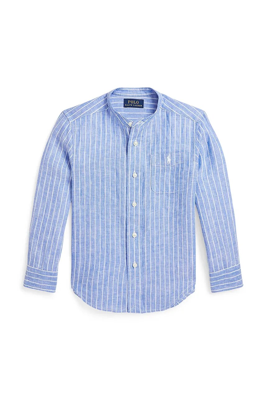 

Детская хлопковая рубашка Polo Ralph Lauren, синий