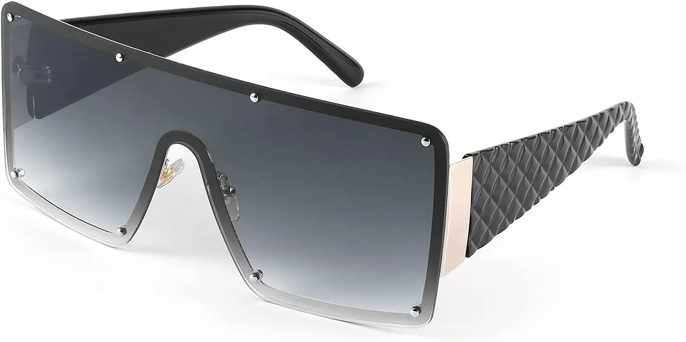 

Солнцезащитные очки FEISEDY увеличенного квадратного размера для женщин и мужчин, с плоской верхней частью, цельные, без оправы, модель B2767, Gradient Grey