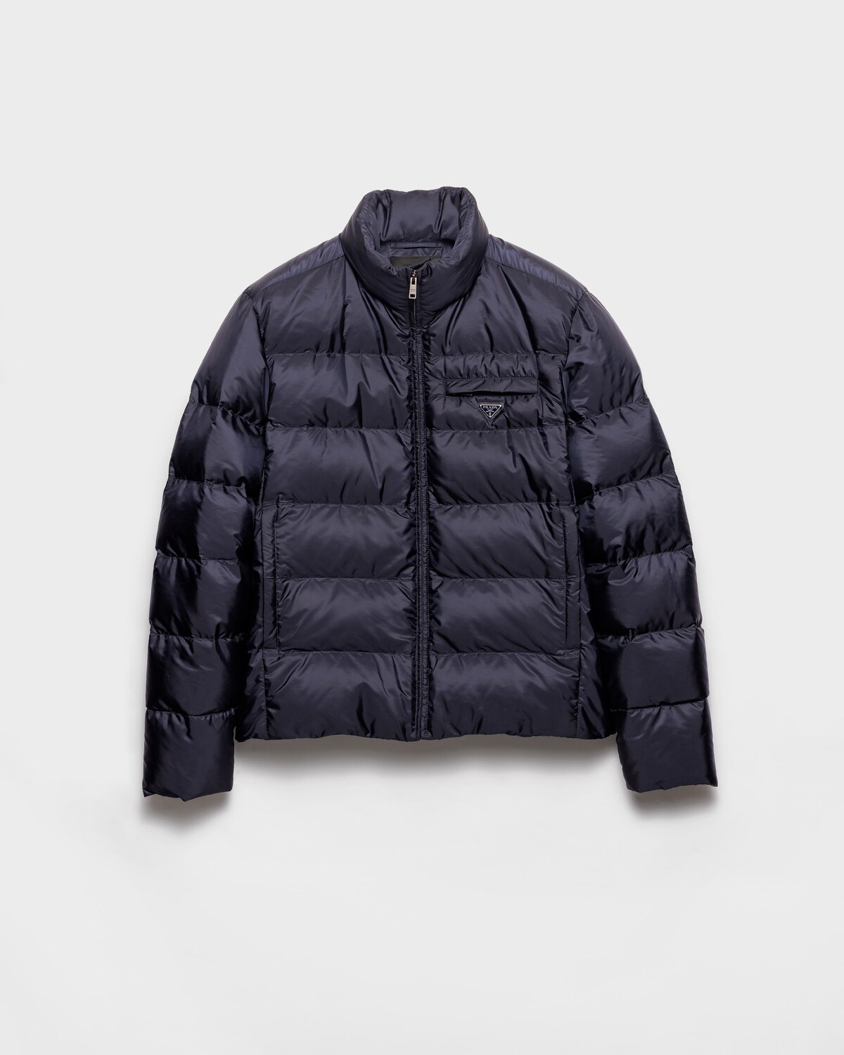 

Пуховик средней плотности из переработанного нейлона Prada, синий