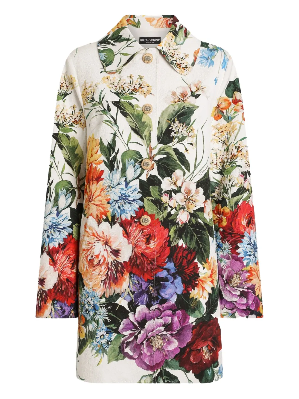 

Пальто с цветочным принтом DOLCE & GABBANA, белый
