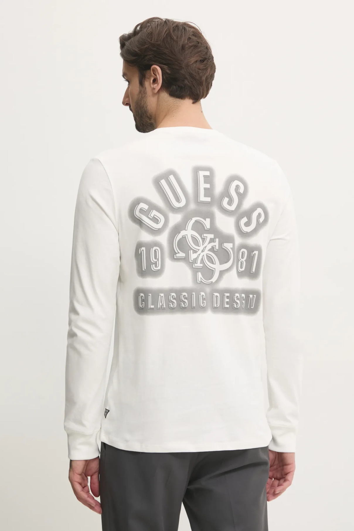 

Хлопковый топ с длинными рукавами Guess, бежевый