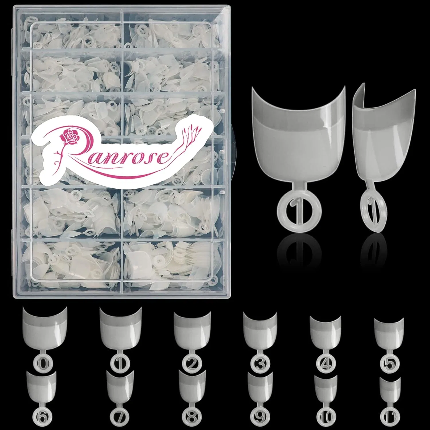 Накладные ногти Ranrose, короткие овальные, 600 шт. Ranrose