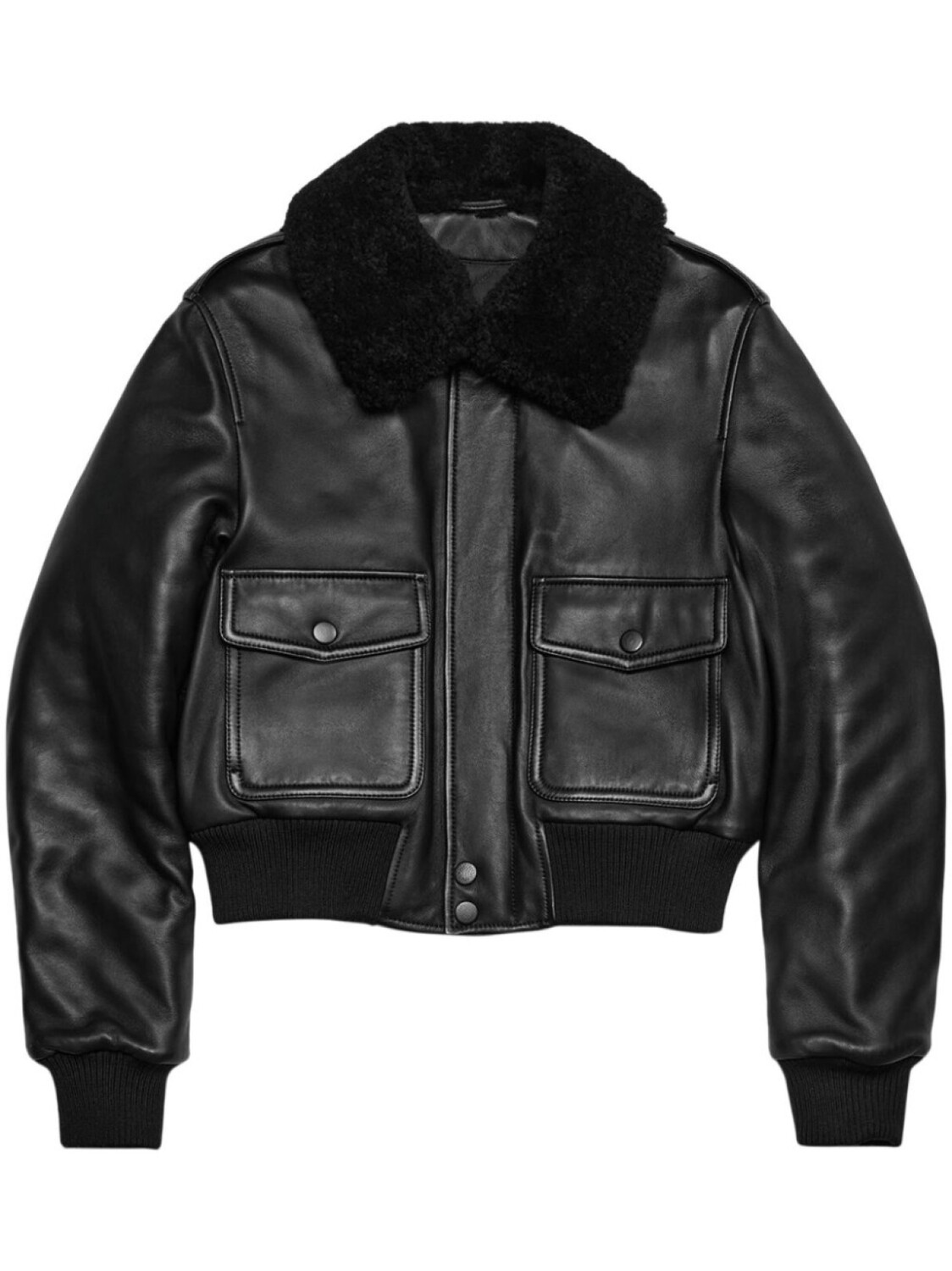 

AMI Paris куртка с меховым воротником, черный