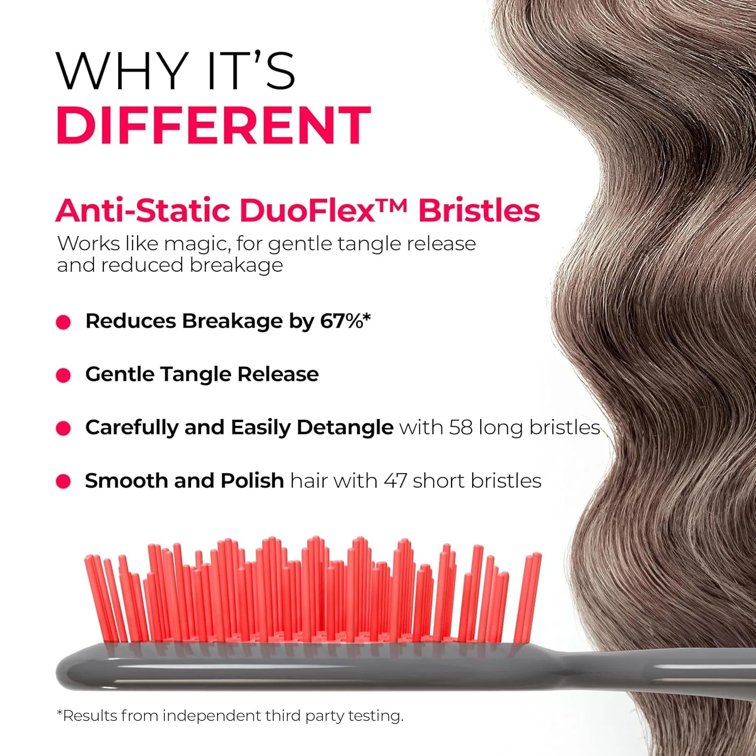 Расческа FHI Heat UNbrush для безболезненного расчесывания всех типов влажных и сухих волос - прочные антистатические щетинки DuoFlex, легкая ручка, вентилируемая конструкция. 1 штука (1 шт.), Nordic Berry — фото 3