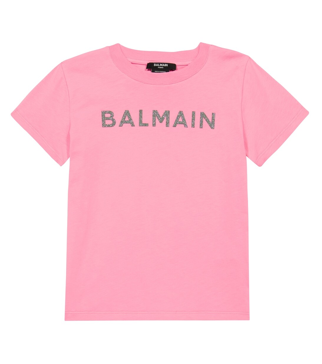 

Футболка из хлопкового джерси с логотипом Balmain, розовый
