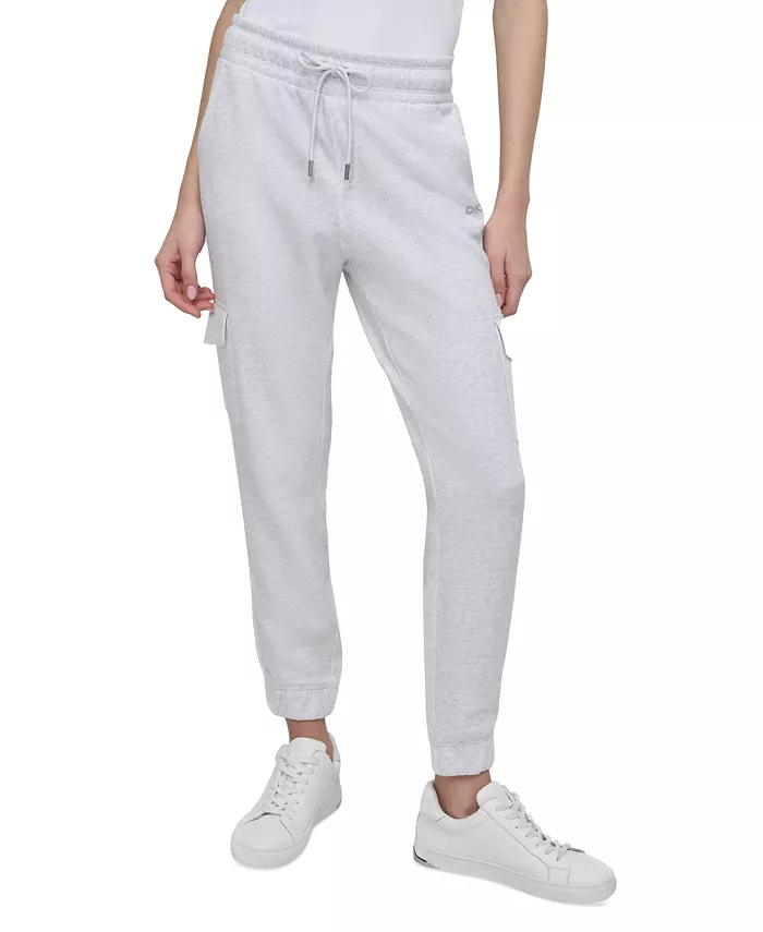 

Женские спортивные брюки-карго с заклепками и логотипом DKNY, белый