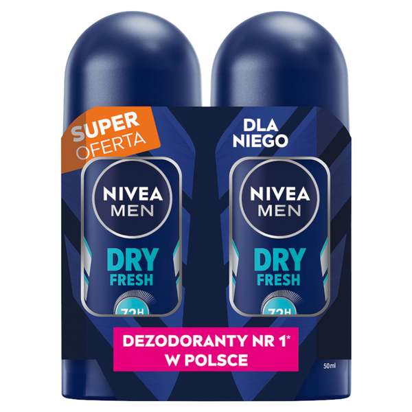 

Двойная упаковка: мужской шариковый антиперспирант, 2x50 мл Nivea Men dry fresh