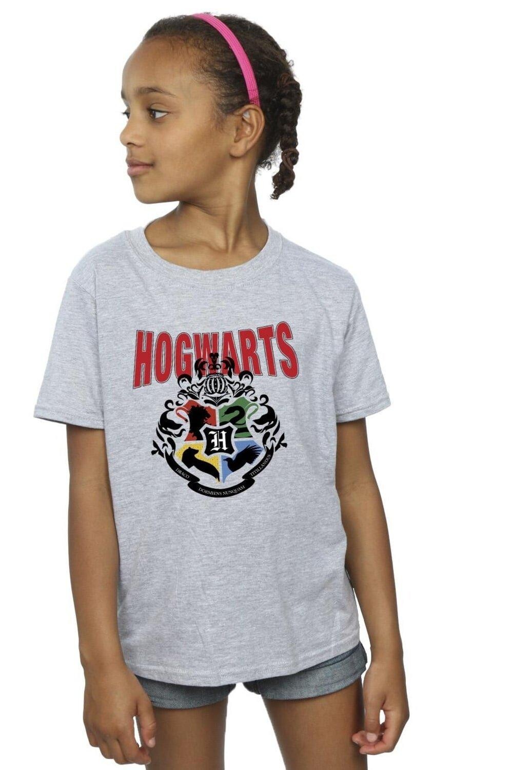 

Хлопковая футболка с эмблемой Хогвартса Harry Potter, серый