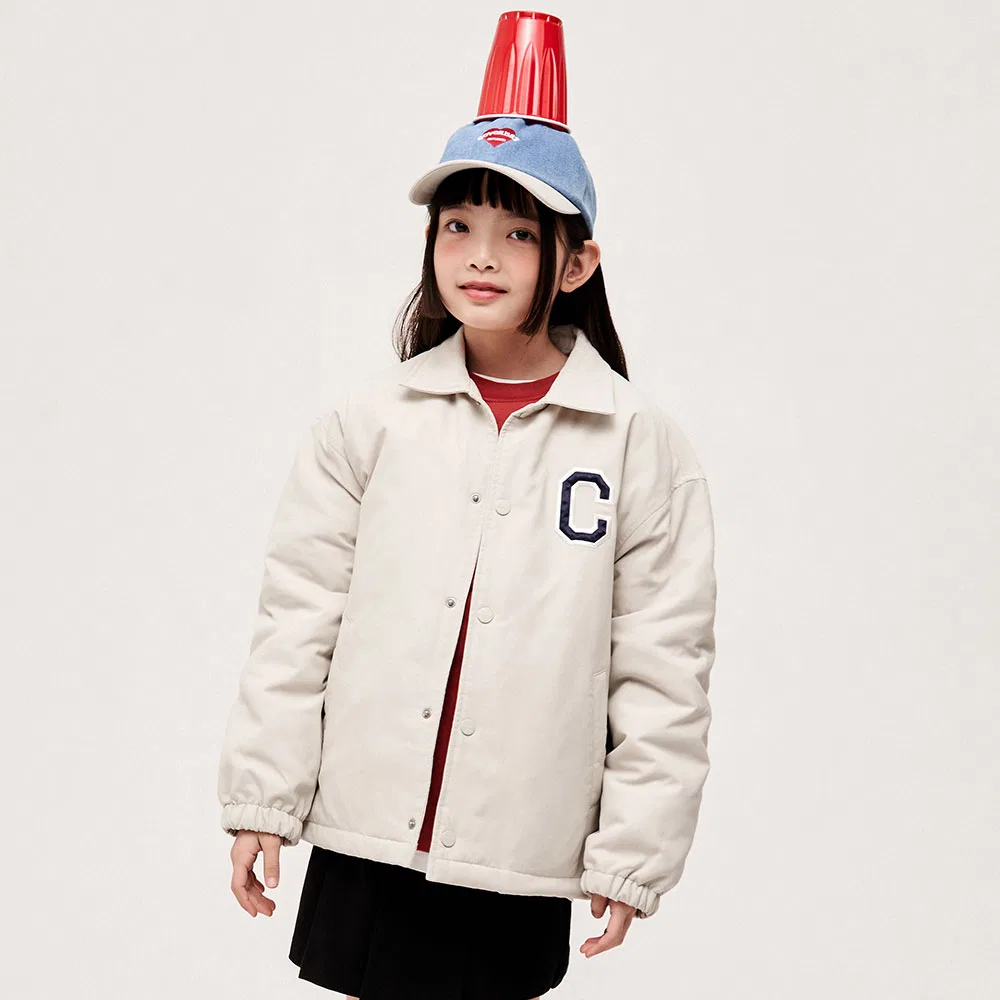 Детская куртка-коуч Covernat Kids с логотипом C, бежевая