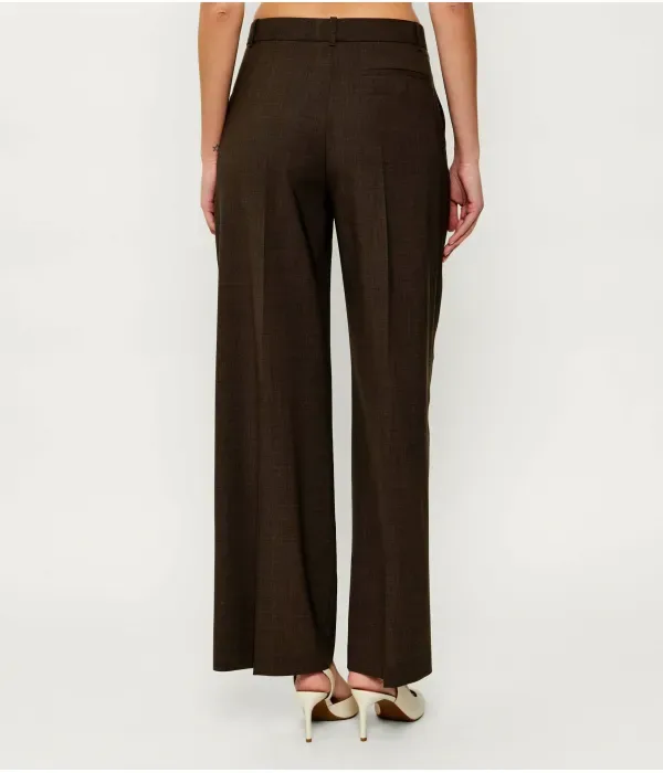 Шерстяные брюки Tiana4 regular fit Boss, коричневый — фото 3