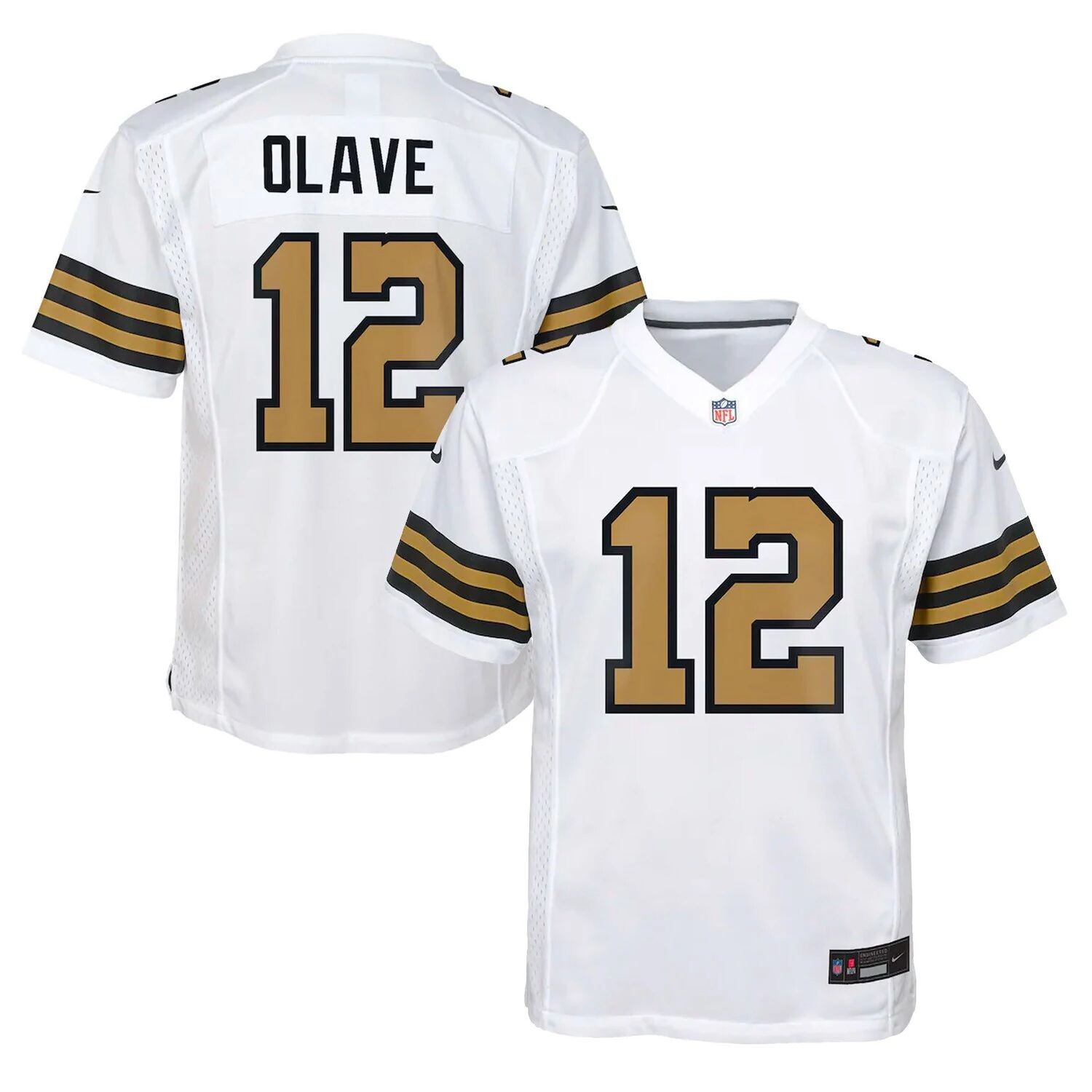 Молодежная белая майка Nike Chris Olave New Orleans Saints Alternate Game Nike