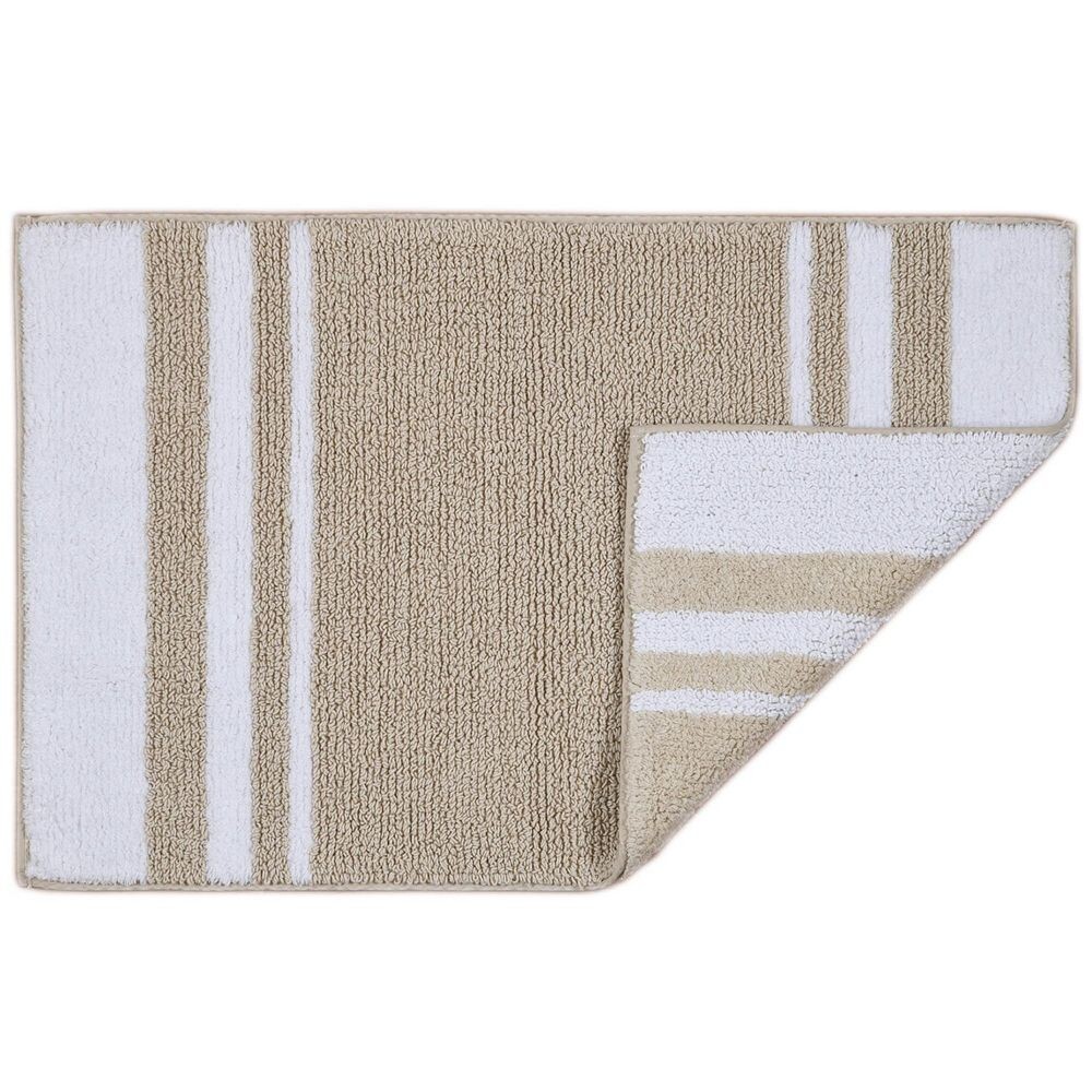 

Двусторонний хлопковый коврик для ванной Sonoma Goods For Life, цвет Tan Stripe
