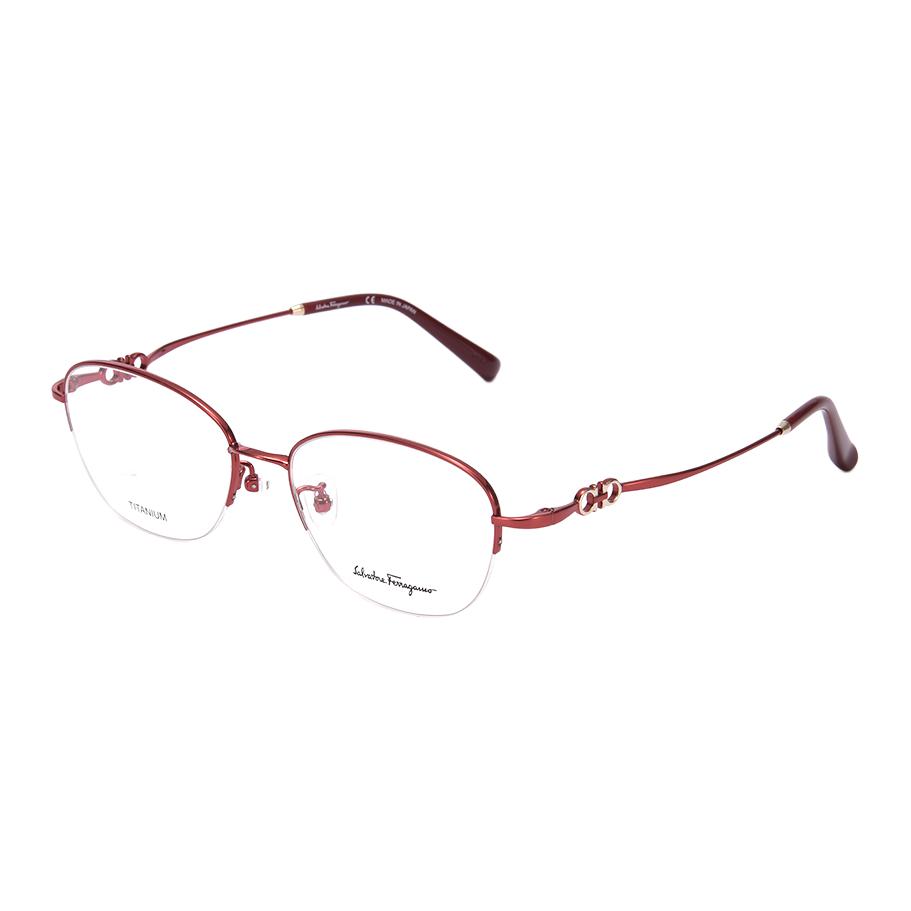 

Ferragamo Овальная металлическая оправа для очков красная унисекс, Red