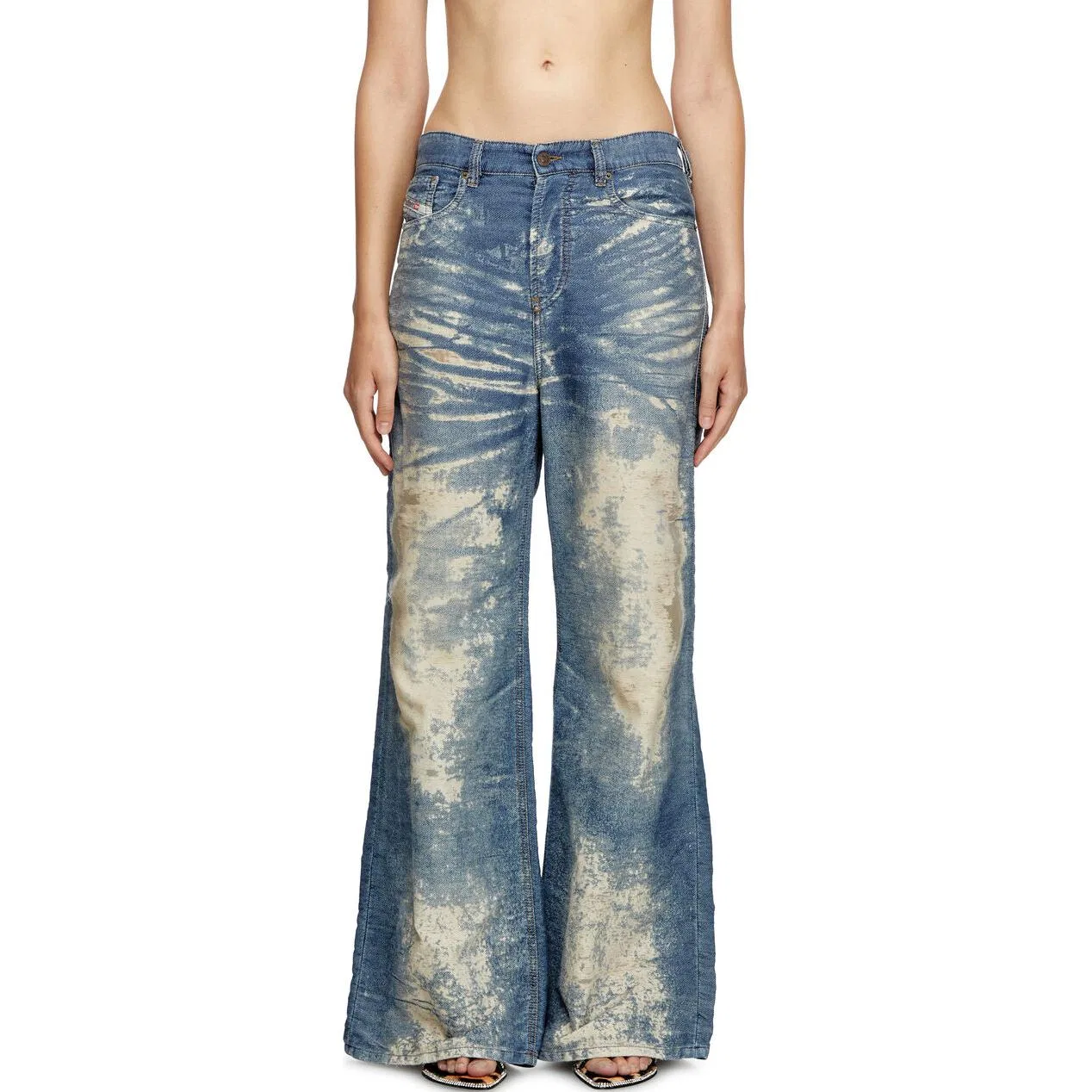 Джинсы Wide Leg Distressed DIESEL Blue